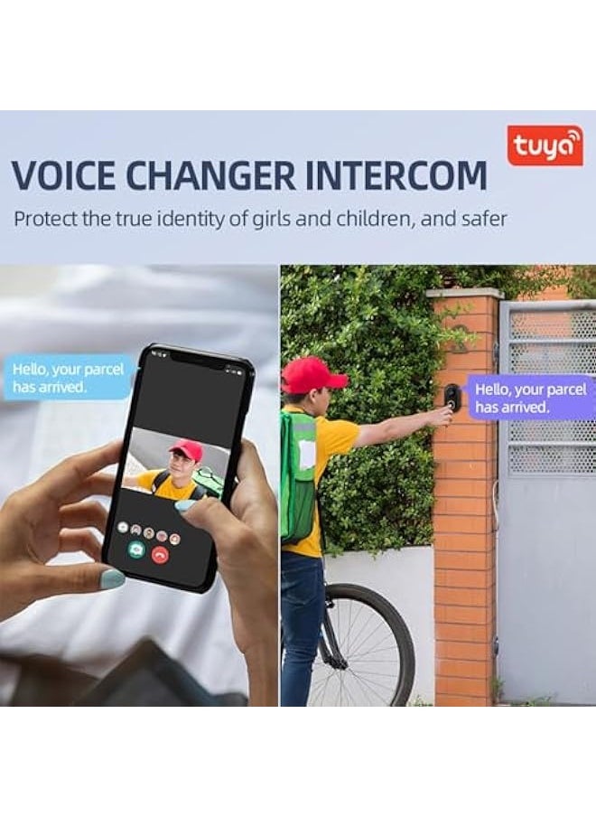 2024 Smart Doorbell with 75° Viewing Angle Smart Wireless Remote Video Doorbell Intelligent Visual Doorbell Two Way Audio Home HD Night Vision WiFi Door Doorbell (Black)