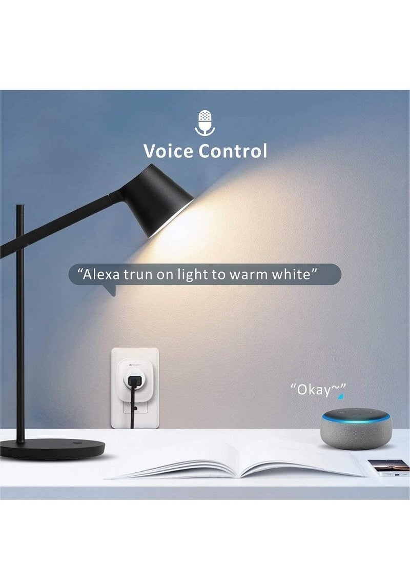 WiFi Smart Plug 16A 4 Pack Energy Monitoring WLAN Smart Plug Socket Work With Alexa Echo Google Home Mini Smart Outlet Remote And Voice Control No Hub Required  2.4GHz WiFi Only