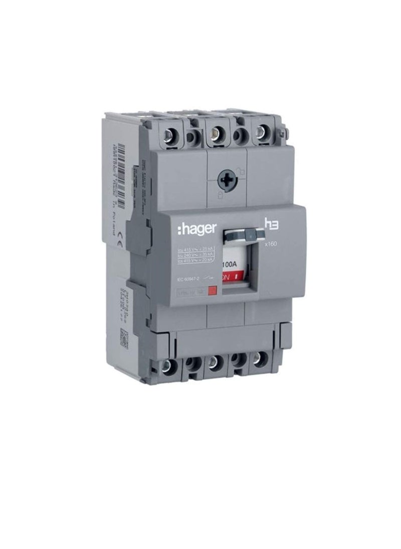 Moulded Case Circuit Breaker 100A FP 25KA MCCB HHA101Z 4P H3