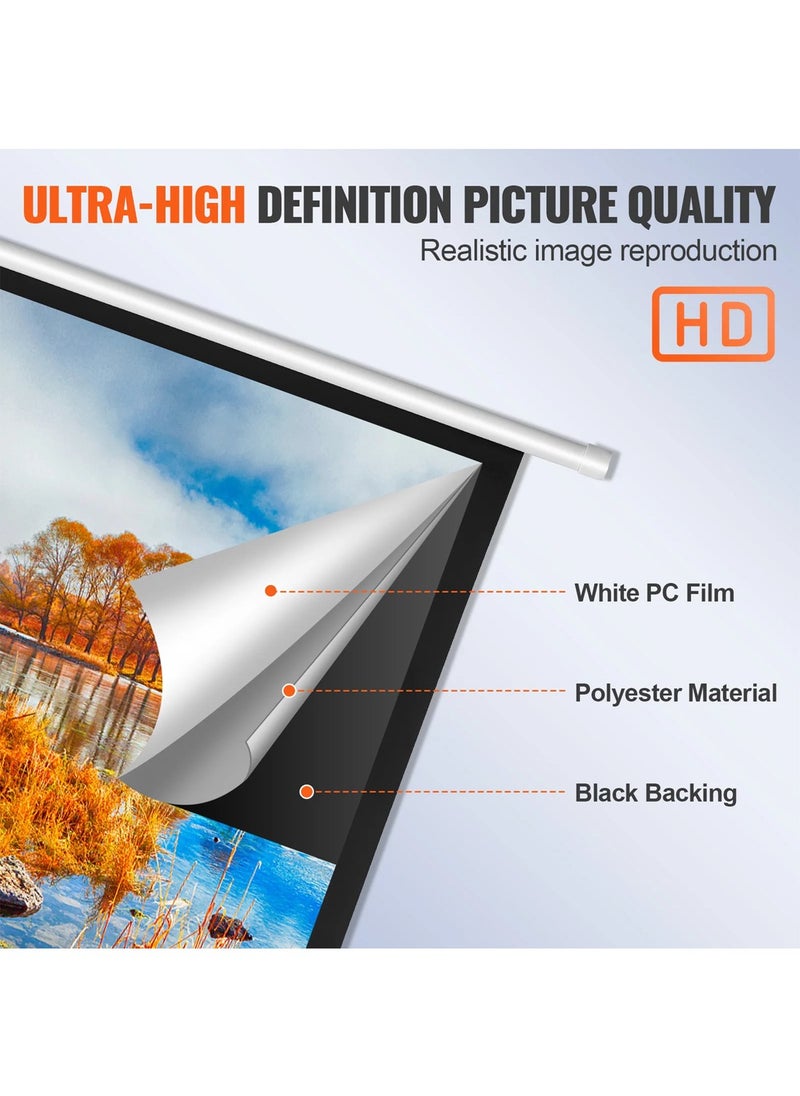 84-100-120 Inch 4:3 Wall Mount Electric Projector Screen Motorized Projection Curtain with Remote Control For Business/School/Office/Meeting