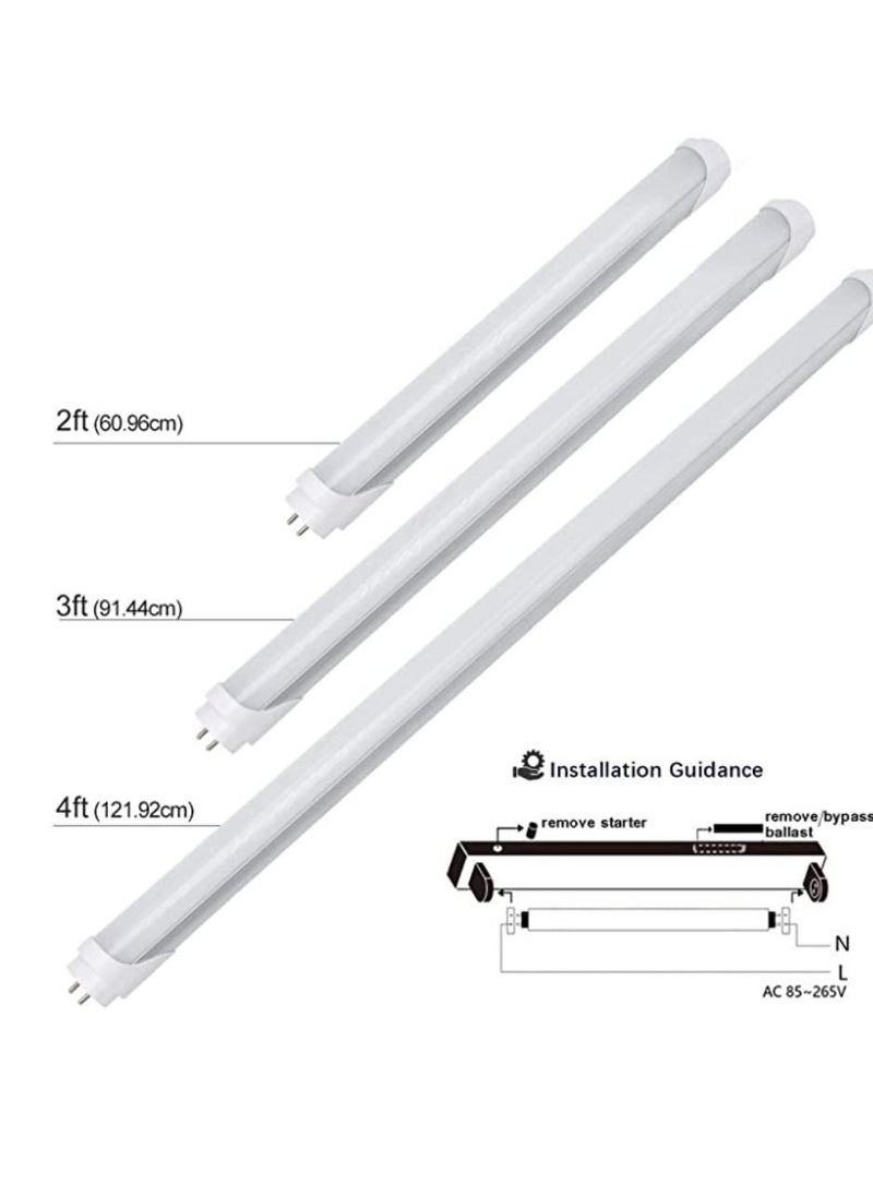 Pack Of 4 Led Tube Light T8 Rod 2FT Dual End Powered Ballast Bypass 900Lumens 10W Frosted Cover AC85 265V Lighting Tube Fixtures