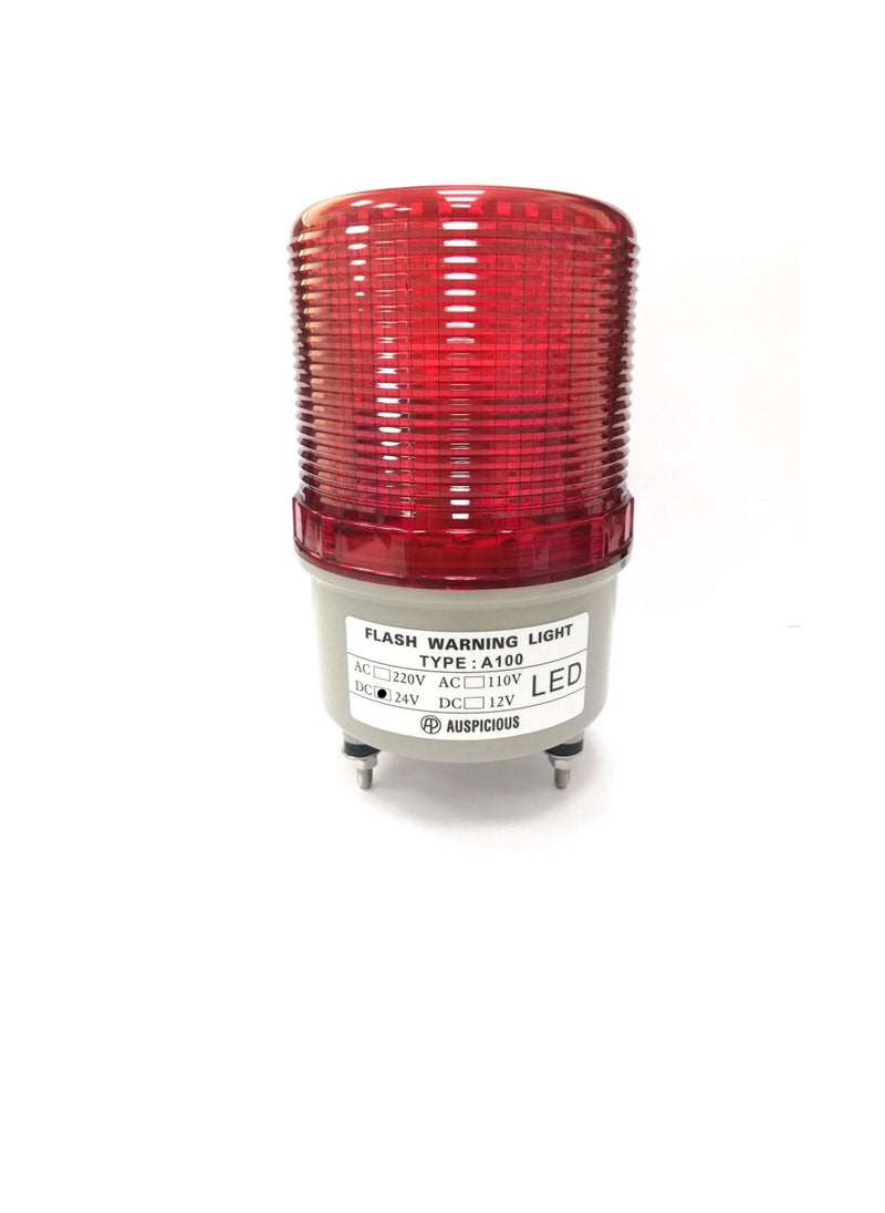 Flashing Red Beacon Light LED with Buzzer Screw Mount A100F 24 VDC