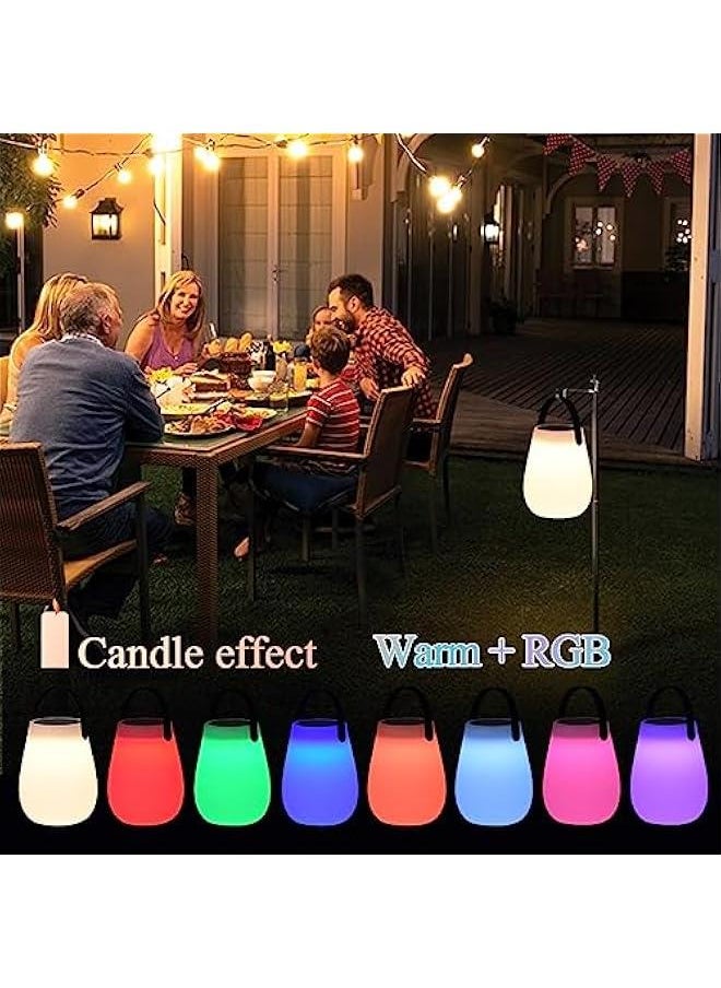Solar Portable Light, Portable Outdoor Lantern Light with Remote Control, Solar Rechargeable 7 Color Round Bedside Lamp, Outdoor Camping Picnic Decorative Lighting (Solar Lantern)
