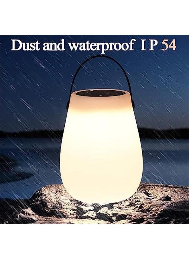 Solar Portable Light, Portable Outdoor Lantern Light with Remote Control, Solar Rechargeable 7 Color Round Bedside Lamp, Outdoor Camping Picnic Decorative Lighting (Solar Lantern)