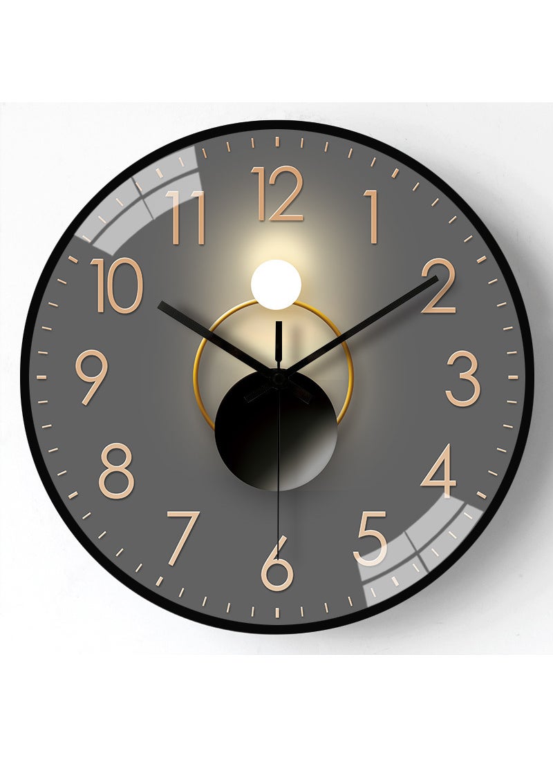 [8 inch 20cm] Modern simple home light and shadow wall clock living room fashion creative light luxury Internet celebrity clock