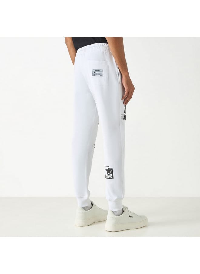 Starter Logo Embossed Flexi Waist Relaxed Fit Joggers with Drawstring Closure