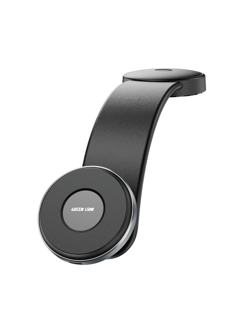 2 in1 MagFlex Wireless Car Charger / 360° Rotation / 15W Wireless Fast Charging / Easy Installation / MagSafe Compatible / Strong 3m Glue / Type-C Connector Port / x16 N52 Magnets - Black