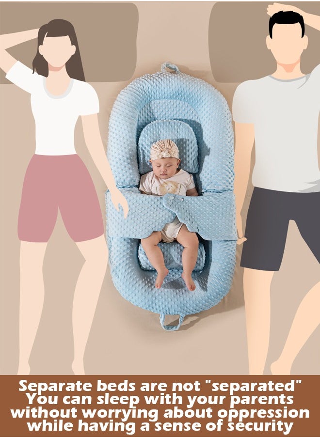 Snugly Fit Baby Crib Sleeping Bed Nest with Anti-Vomiting Pillow, Portable Infant Lounger and Soothing Sleep Mat