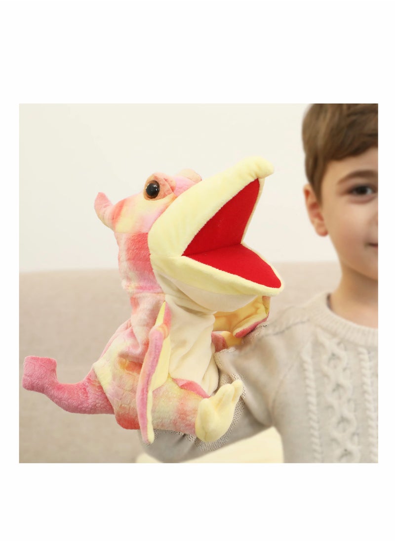 Dinosaur Hand Puppets, Pterosaur Rex Jurassic World Stuffed Animal lovely Soft Plush Toy, Open Movable Mouth Finger Gift, Birthday Gifts for Kids, Creative Role Play