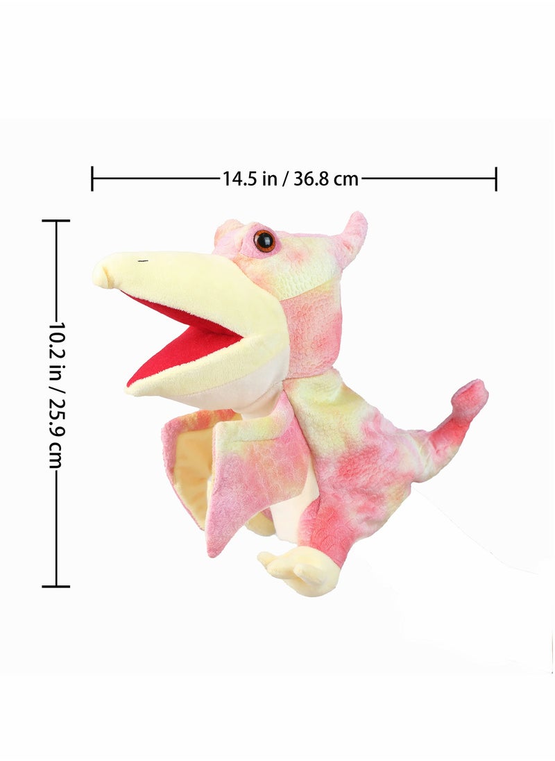 Dinosaur Hand Puppets, Pterosaur Rex Jurassic World Stuffed Animal lovely Soft Plush Toy, Open Movable Mouth Finger Gift, Birthday Gifts for Kids, Creative Role Play