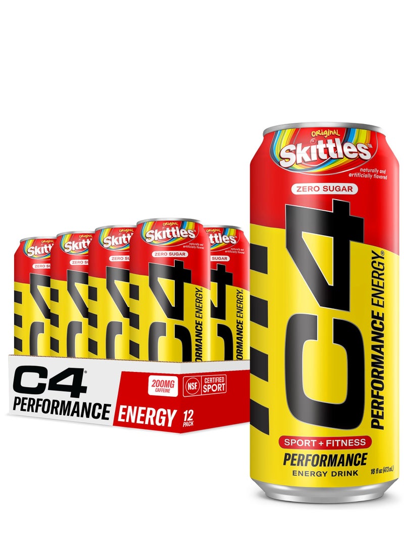 C4 Original Pre-Workout Energy Ready to Drink - Skittles - Pack of 12