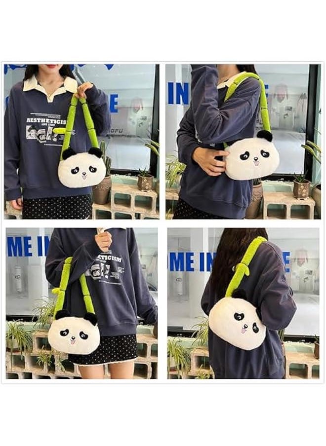 Cute Panda Plush Crossbody Purse Small Fluffy Satchel Shoulder Messenger Bag Animal Handbag Purse for Women Girls,B#