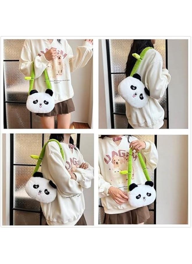 Cute Panda Plush Crossbody Purse Small Fluffy Satchel Shoulder Messenger Bag Animal Handbag Purse for Women Girls,B#