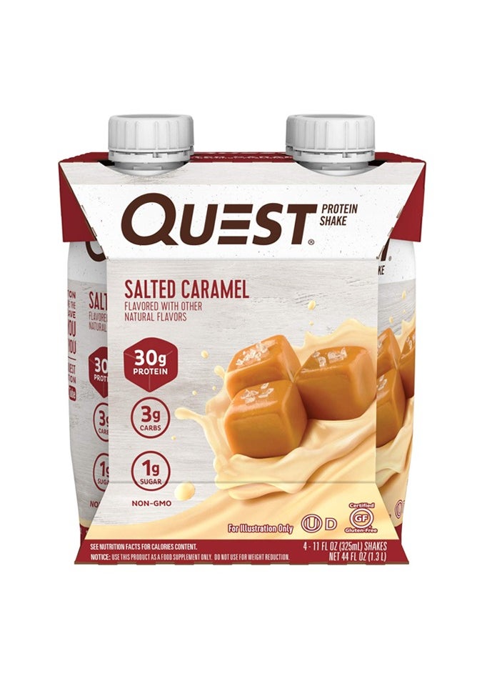 Quest Protein Shake Salted Caramel Pack Of 4 (325ml X 4 Pieces)