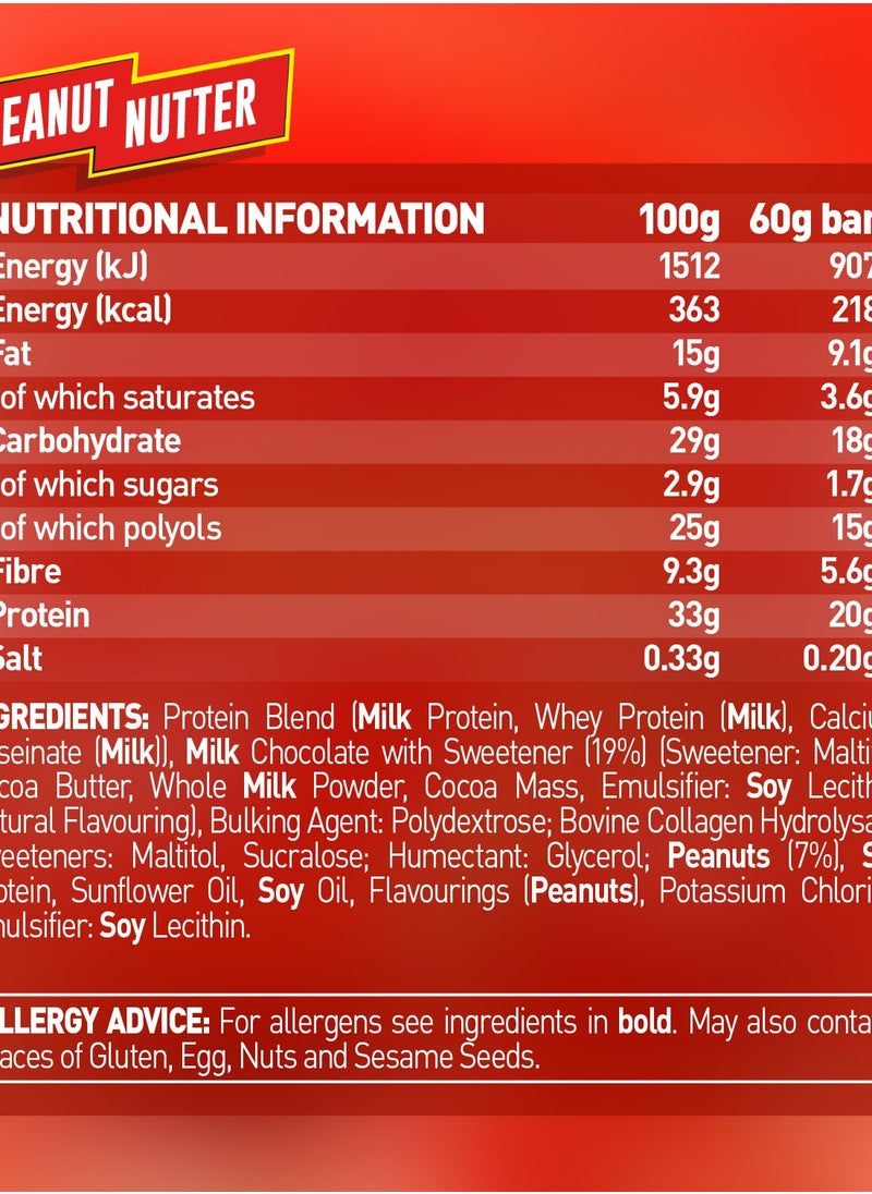 Grenade High Protein, Low Sugar Bar - Peanut Nutter, 12 x 60 g