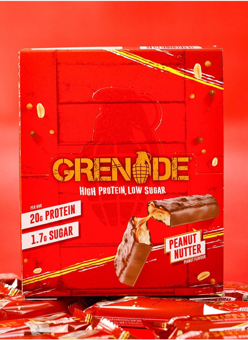 Grenade High Protein, Low Sugar Bar - Peanut Nutter, 12 x 60 g