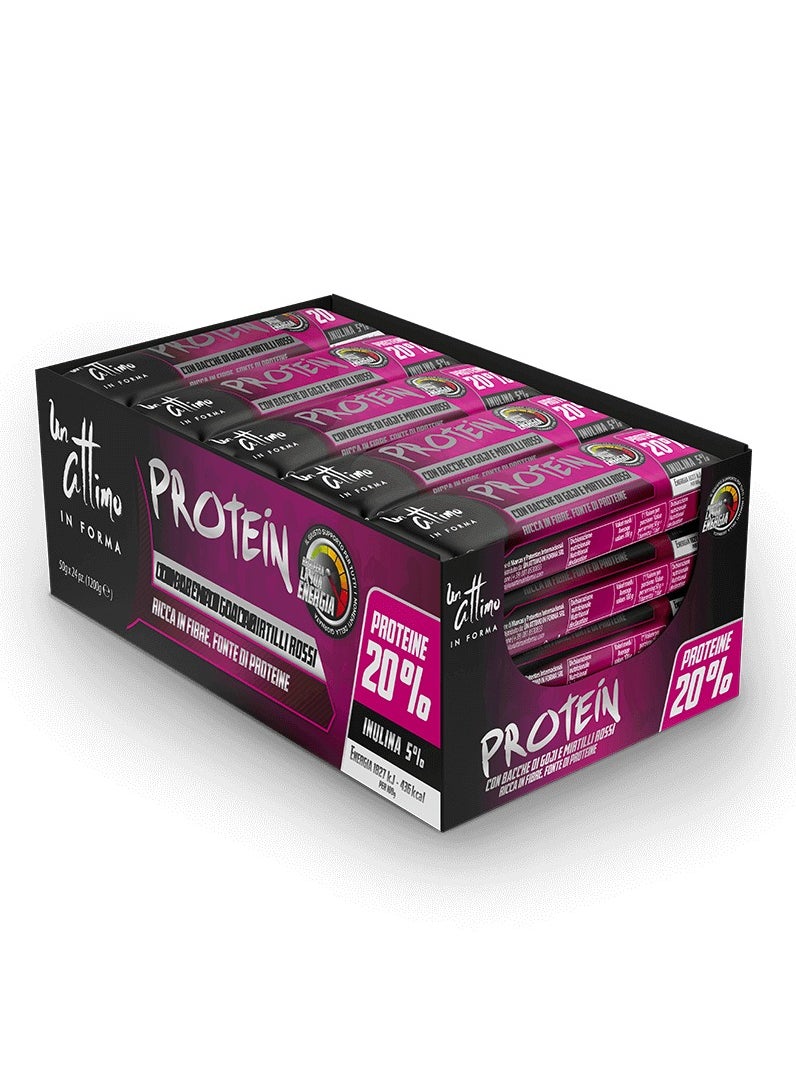 Protein Bar with 20% Protein and 5% Inulin - Goji Berry and Blueberry Flavor