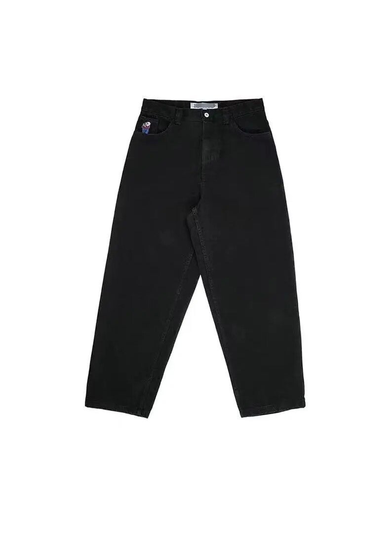 Polar Skateboard Embroidered Denim Shorts Trousers black and gray 92