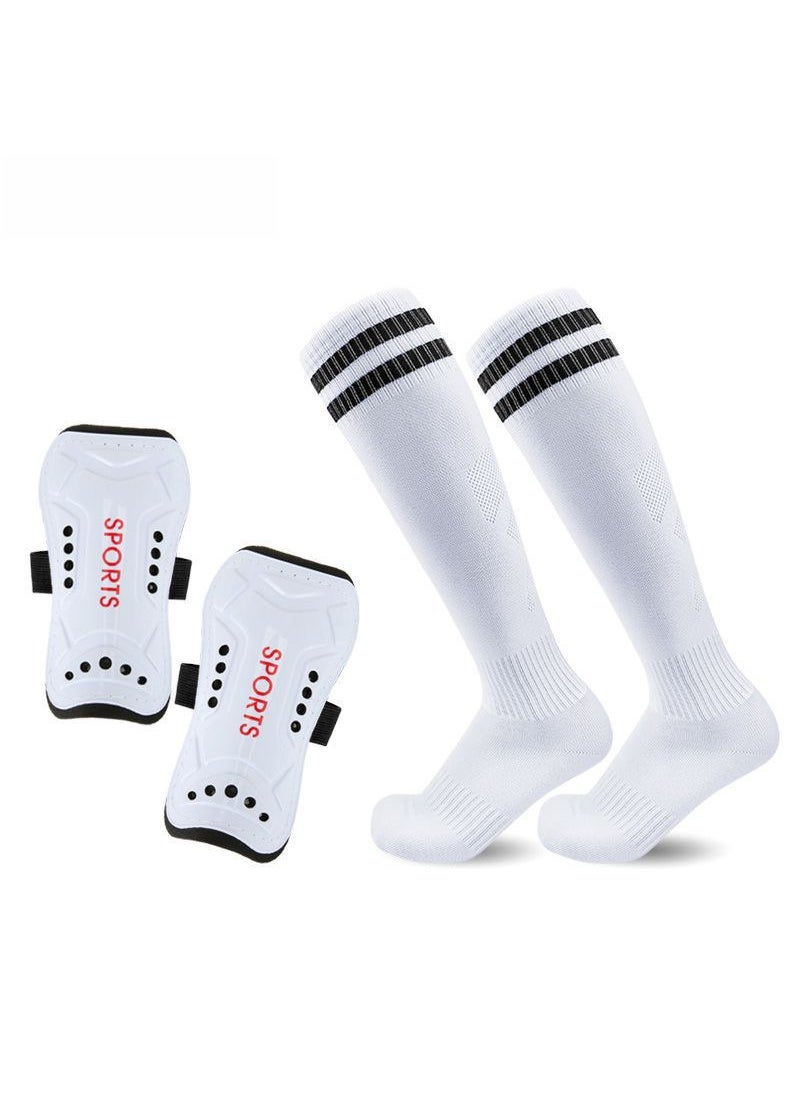 Soccer Shin Guards with Over-Knee SocksWhite suit S size White suit S size