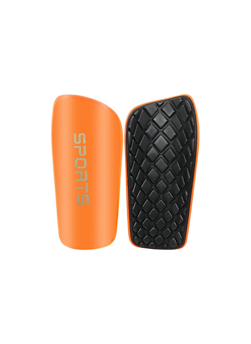 Breathable Honeycomb Soccer Shin Guards for Adults and Kids L size Orange