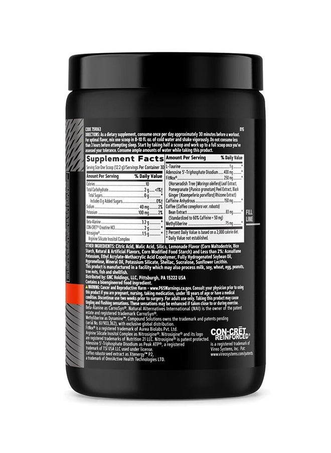 GNC AMP Tri-Phase Multi-Action Pre-Workout | Supports Muscle Performance & Endurance | Lemonade | 30 Servings