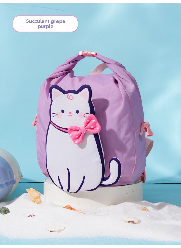 Kids Waterproof Beach Storage Backpack fleshy grape purple