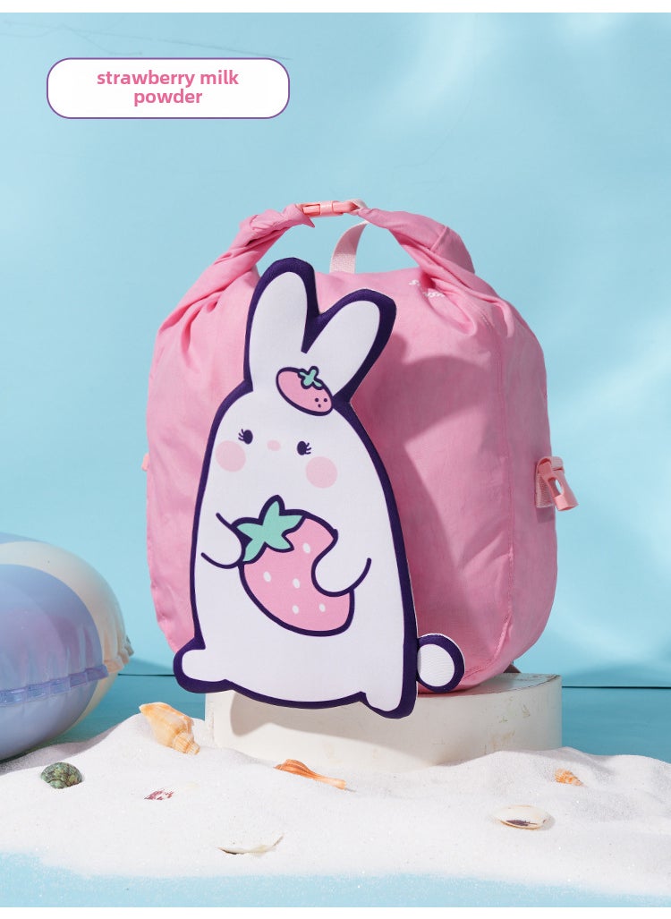 Kids Waterproof Beach Storage Backpack strawberry milk powder