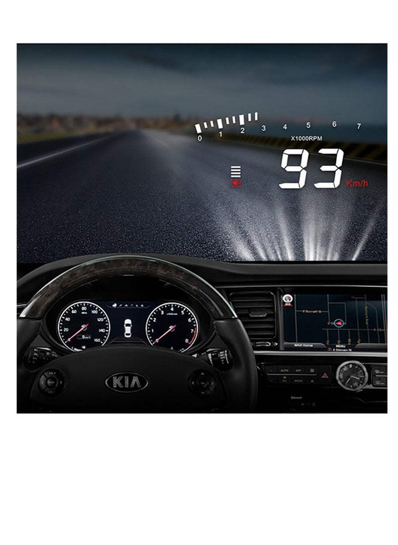 Heads up Display for Car Upgrade Digital Speedometer HD Projection With Speed Tacho Water Temperature Altitude Driving Direction Warning Function For Most Vehicles After 2008