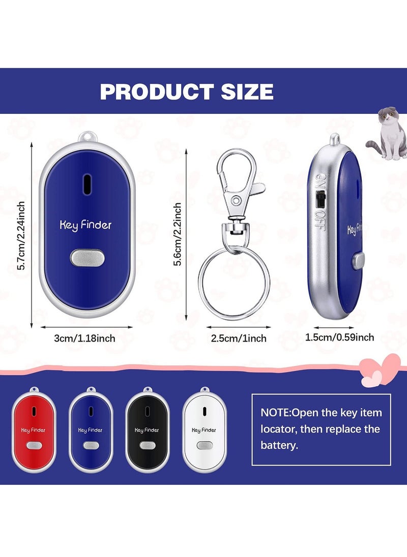 4 Pieces Key Finder Locator LED Light Remote Sound Control Lost Key Finder with Keychain for Child Elderly Pet Luggage