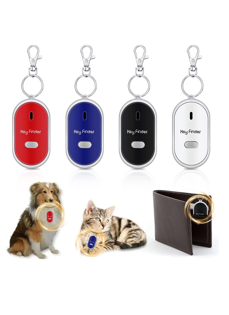 4 Pieces Key Finder Locator LED Light Remote Sound Control Lost Key Finder with Keychain for Child Elderly Pet Luggage