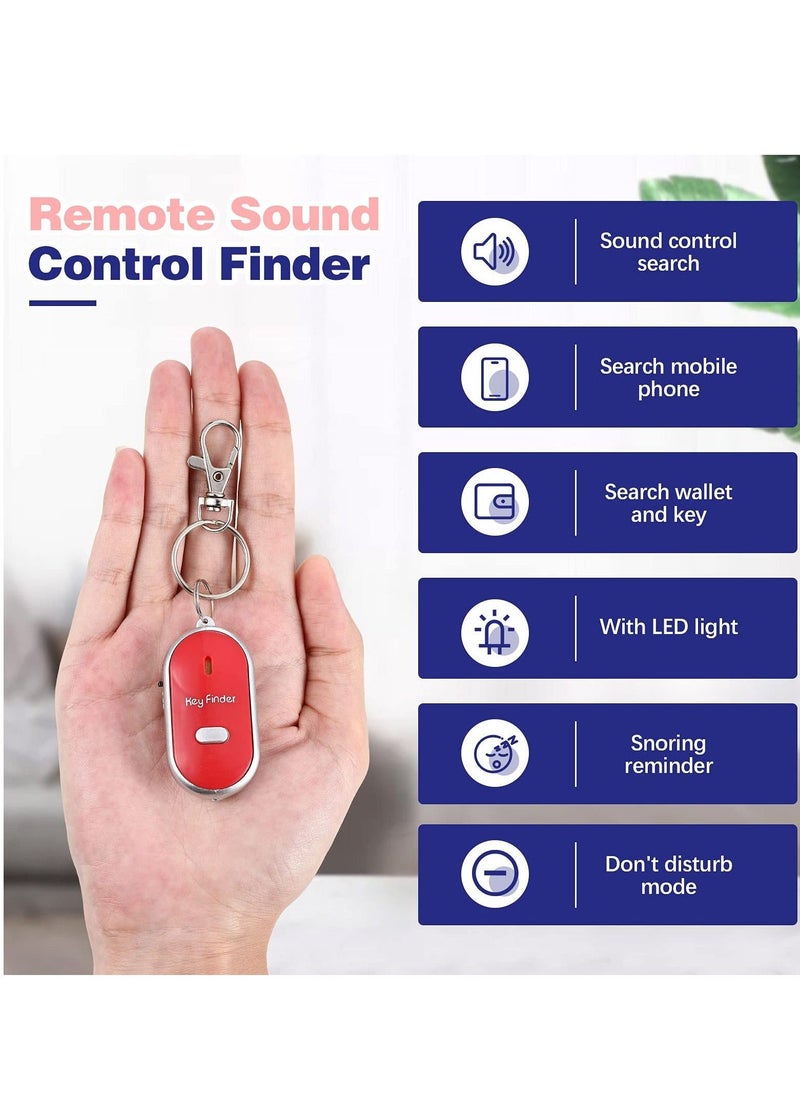 4 Pieces Key Finder Locator LED Light Remote Sound Control Lost Key Finder with Keychain for Child Elderly Pet Luggage