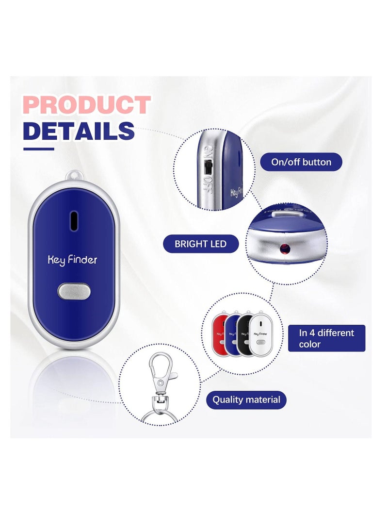 4 Pieces Key Finder Locator LED Light Remote Sound Control Lost Key Finder with Keychain for Child Elderly Pet Luggage