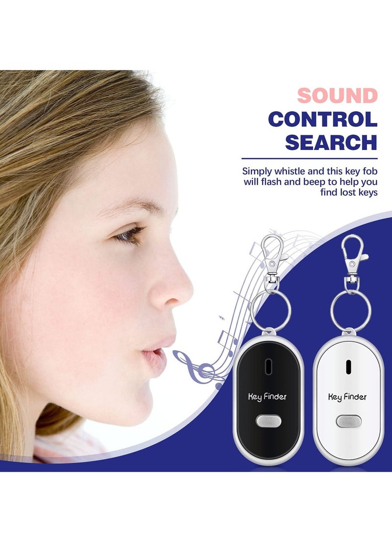 4 Pieces Key Finder Locator LED Light Remote Sound Control Lost Key Finder with Keychain for Child Elderly Pet Luggage