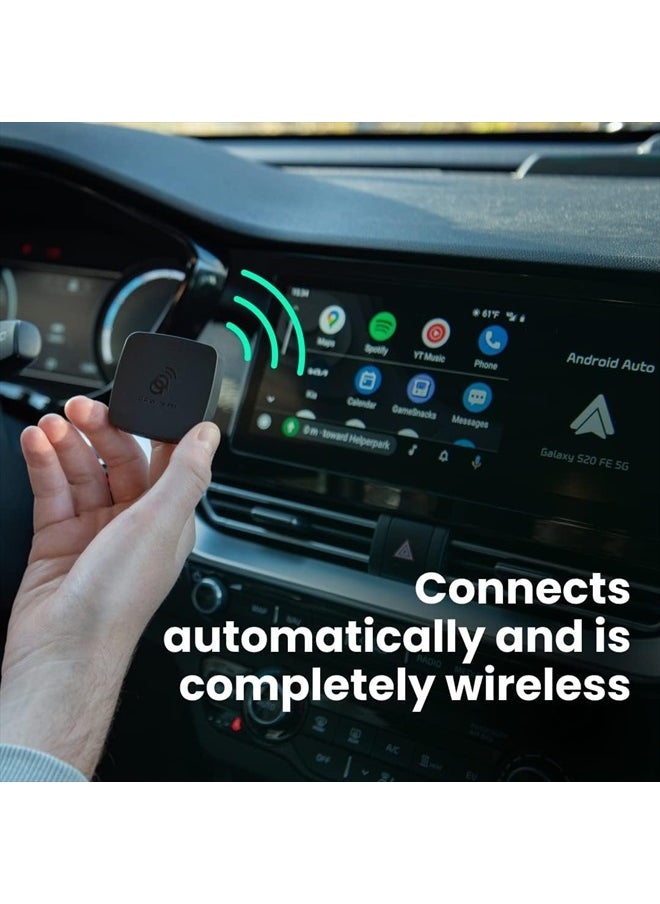 Wireless Android Auto Dongle - Connects Automatically to Android Auto - Easy Plug and Play Setup - Free Companion App - Made in Europe