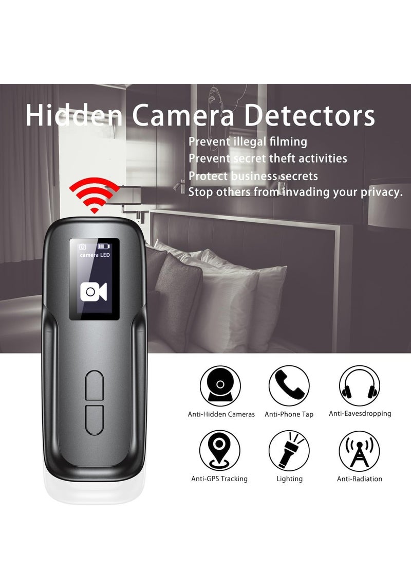 Hidden Camera Detectors,Anti Spy Detector Hidden Devices,Camera Detector,RF Signal Detector, Listening Device Detector,with a HD screen, Protect Your Privacy for Home Office Travel Hotel - Black