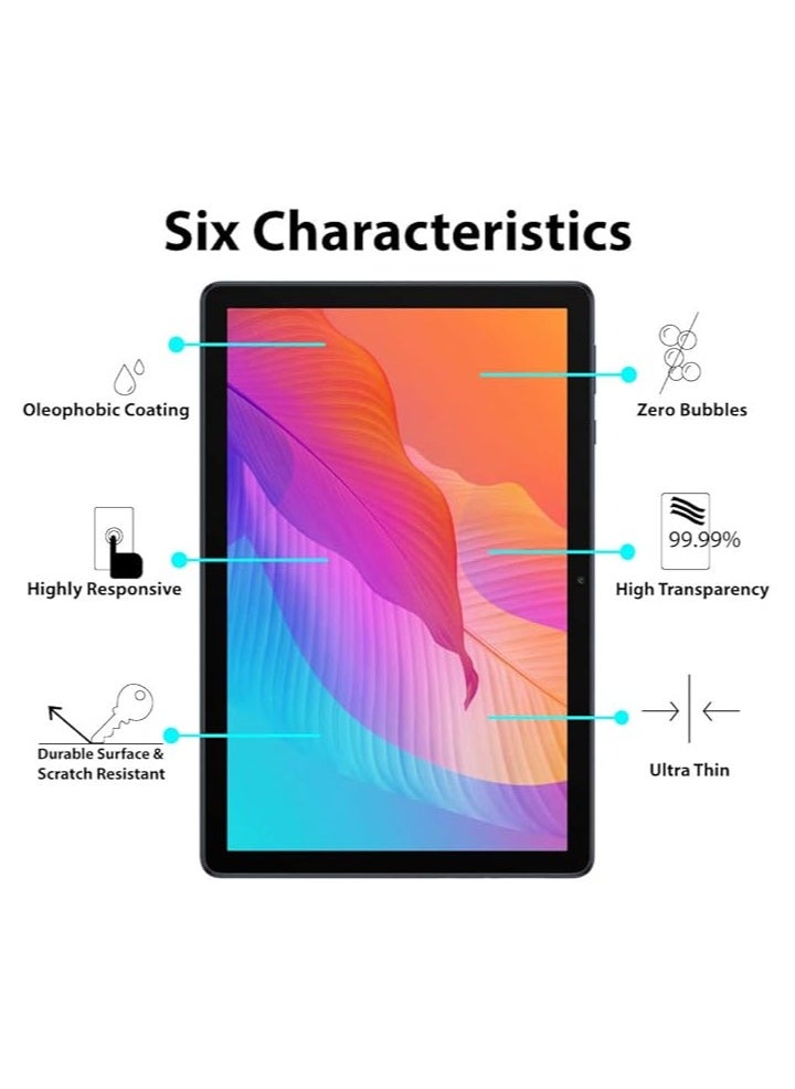 Screen Protector compatible with HUAWEI MatePad T10 / T10s, [10.1 inches], 9H Hardness Tempered Glass Film [HD Full Coverage], (AGR-W09 / AGR-L09) / (AGS3-AL00 / AGS3-W00D / AGS3-W00E)