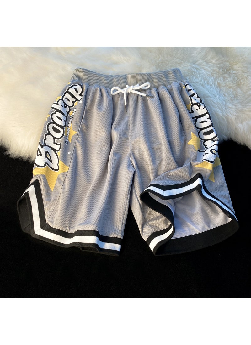 Summer Training Basketball Shorts Unisex Casual SportswearGrey Grey