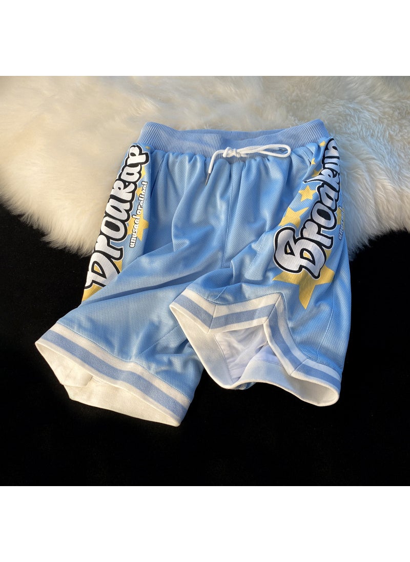 Summer Training Basketball Shorts Unisex Casual SportswearBlue Blue