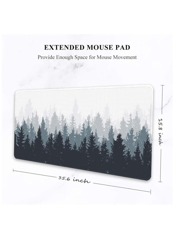 Gaming Mouse Pad XXL, 900 x 400MM Extended Large Mousepad,Big Computer Keyboard Desk Pad, Waterproof Mouse Mat with Stitched Edges and Non-Slip Base for Office Home Gaming (Froest)