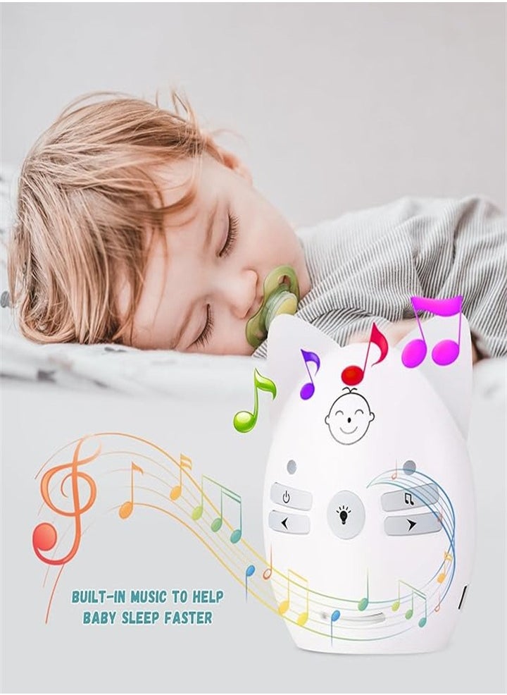 Upgraded version of smart wireless portable audio baby monitor, baby walkie talkie with two-way talk function, VOX mode, long distance up to 300 meters, clear sound, night light, music playback, plug and play