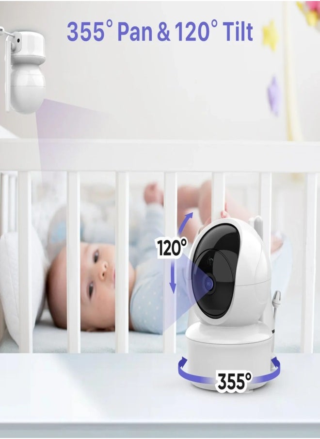 Video Baby Monitor 5 Inch Baby Monitor with with Camera and Audio Two-Way Audio Night Vision VOX Mode Temperature Monitoring Lullabies Playing and 960ft Range