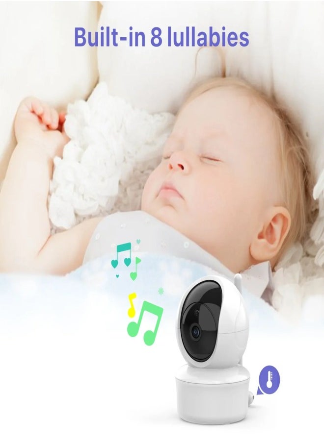 Video Baby Monitor 5 Inch Baby Monitor with with Camera and Audio Two-Way Audio Night Vision VOX Mode Temperature Monitoring Lullabies Playing and 960ft Range