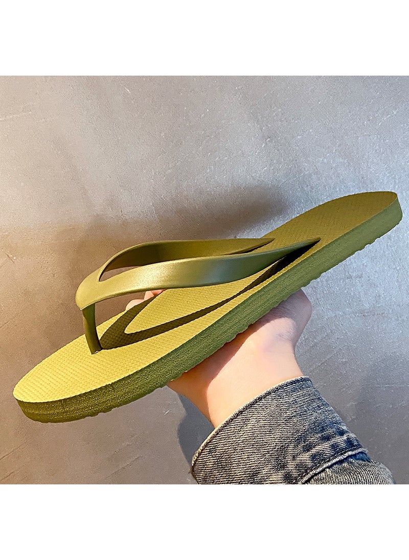 Chic Mens Summer Flip-Flops Casual Anti-Slip Flatgrass green grass green