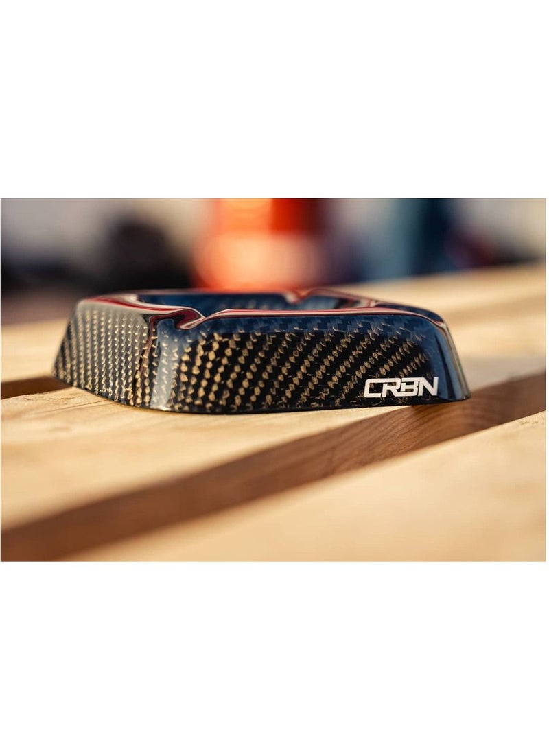 Real Carbon Fiber ASHTRAYS with 4-Cigar Rests for Home and Office by CRBN