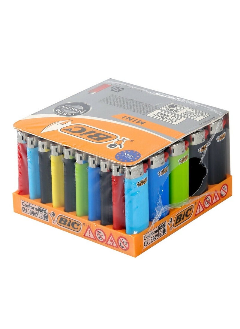 BIC J5 Mini Lighter - 50pc Multi-Color Set