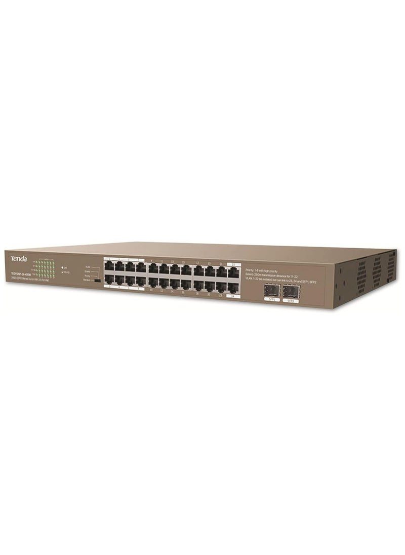 Tenda Switch 26 ports teg1126p - 24 - 410w 24 ports gigabit ethernet 2 ports sfp