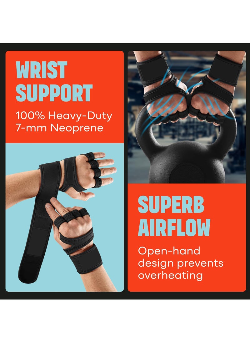 Sports Weight Lifting Gloves with Wrist Support - Workout Gym Gloves for Men & Women, Ideal for Cross Training, Pull Ups, Calisthenics, and Gym Exercises