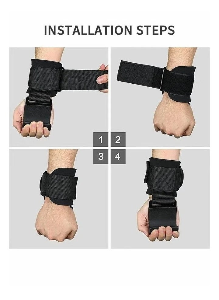 Weightlifting Gloves with Wrist Support & Hooks Protective Gear for Deadlifts & Daily Gym Workouts