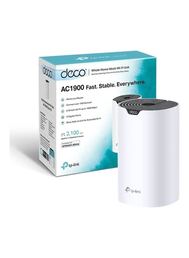 Deco S7 AC1900 Whole Home Mesh Wi-Fi System Unit White