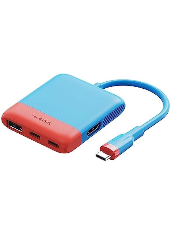 Switch Video Capture Card Portable Switch Dock for Nintendo Switch/iPhone 16 15 Pro Max Live Streaming Gaming USB 3.0 1080P 60Hz Video Recorder, Quest 3 with 4K HDMI(Blue MS2130 Chip)